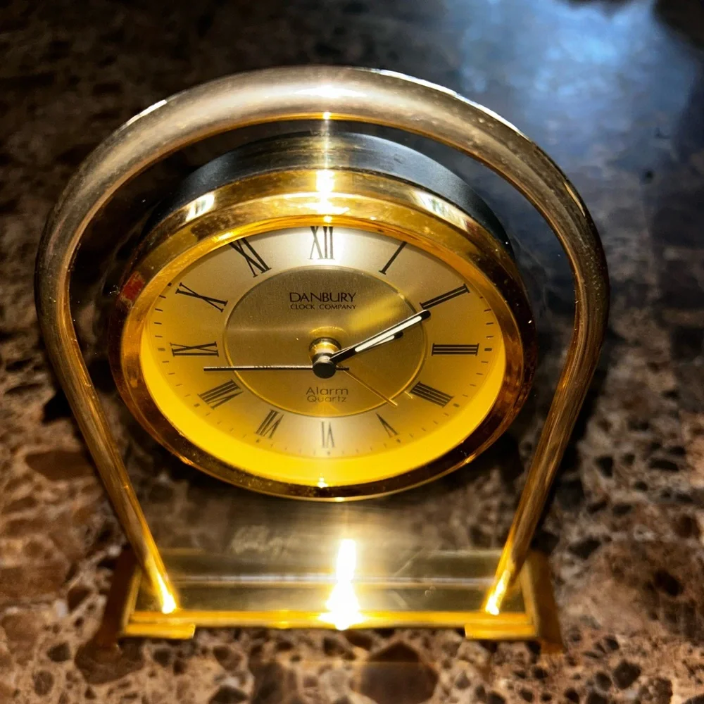 Danbury clok company Gold and Silver Arch Clock